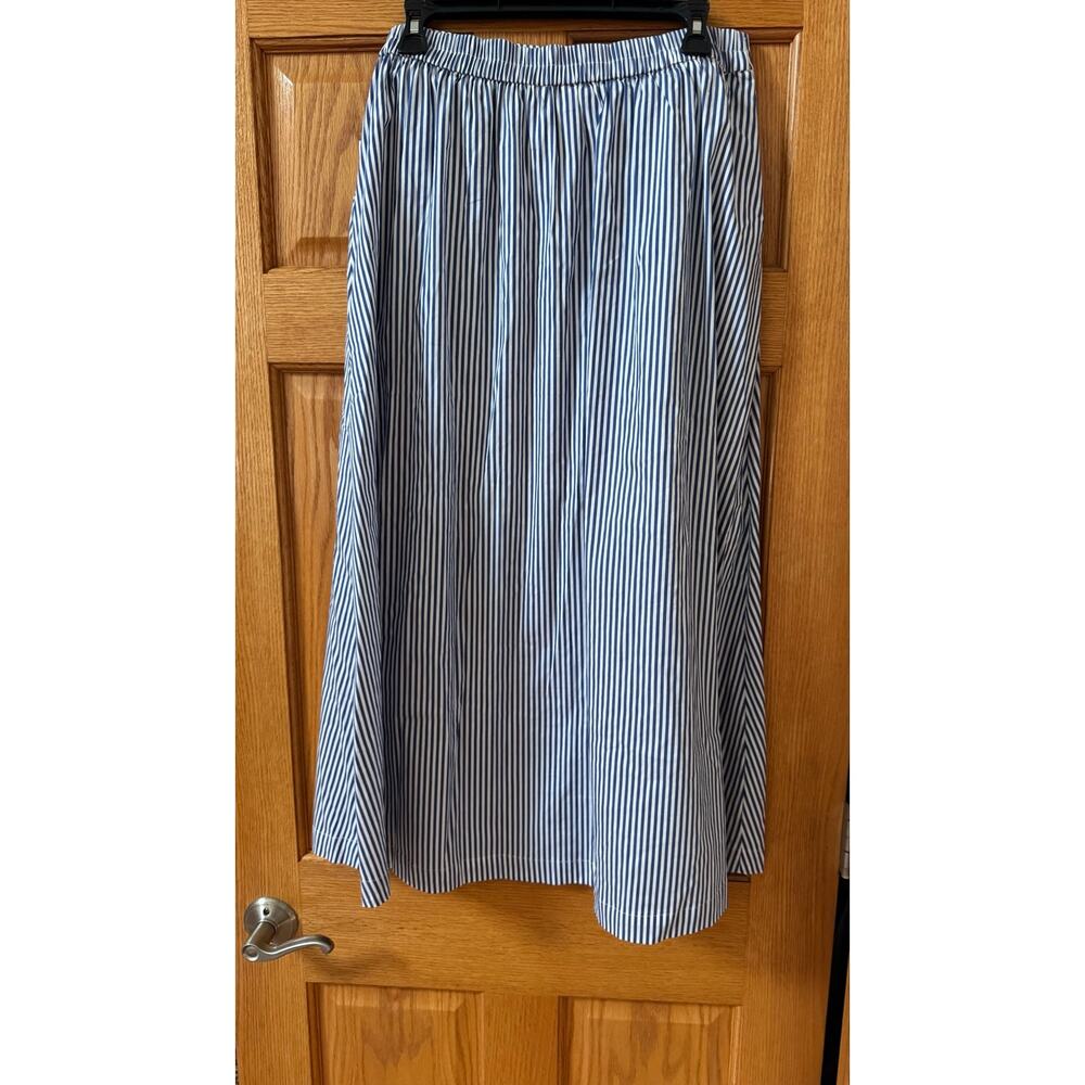 1901 Women's Blue & White Striped Midi Skirt - New w/Tags - Picture 7 of 8